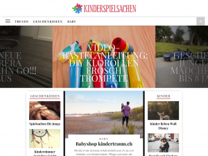 Screenshot des Blogs kinderspielsachen.at – Blog zum Thema Spielsachen, Geschenkideen und Einrichtung für Kinder.