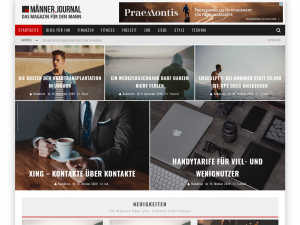 Screenshot des Blogs maennerjournal.de – Blog über Job, Finanzen, Fitness und vieles mehr.