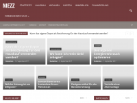 Screenshot des Blogs mezz.at – Blog rund um Immobilien, Hausbau und Finanzierung.