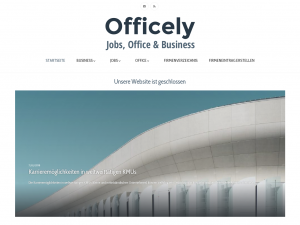 Screenshot des Blogs officely.at – Blog mit hilfreichen Tipps rund um die Themen Office, Jobs und Business.