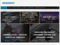 Screenshot des Blogs resident.at – Blog rund um Musik, Kopfhörer, Gadgets und Veranstaltungen.