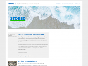 Screenshot des Blogs stoked.at – Blog für Sport, Ernährung, Accessoires und Lifestyle.