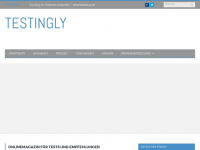 Screenshot des Blogs testingly.de – Blog über Tests und Empfehlungen zu Haushalt, Freizeit und Gesundheit.