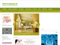 Screenshot des Blogs wohnungstipps.de – Blog für Wohnungstipps, Deko und Designs