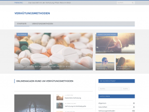 Screenshot des Blogs verhuetungsmethoden.at – Blog über alle wichtigen Fragen zum Thema Verhütung.