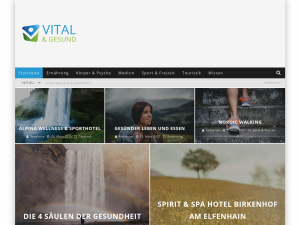 Screenshot des Blogs vitalundgesund.at – Blog über Ernährung, Gesundheit, Sport, Freizeit und Touristik.