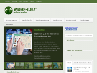 Screenshot des Blogs wandern-blog.at – Blog über traumhafte Wanderwege, die beste Ausrüstung und Hotels.