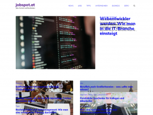 Screenshot des Blogs jobspot.at – Blog und online Jobbörse für Österreich.