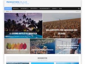 Screenshot des Blogs kroatien-urlaub.at – Blog über Kroatien Urlaub, Hotels, Unterkünfte, Wetter.