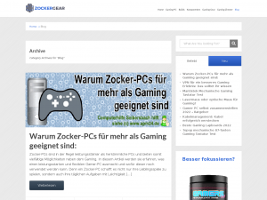 Screenshot des Blogs zockergear.de