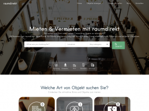 Screenshot des Blogs raumdirekt.com – Blog rund um Büros, Coworking – Space Miete, Vermietung
