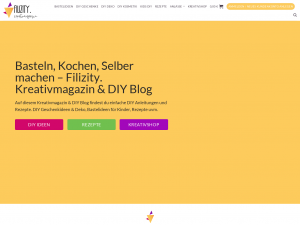 Screenshot des Blogs Filizity. – fashion · food · diy
