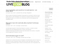 Screenshot des Blogs Hauke Fehrs LiveCode-Blog