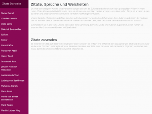 Screenshot des Blogs Zitate auf Deutsch