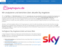 Screenshot des Blogs Paytvguru.de – Sky Angebote, Sky Pakete, Sky Produkte