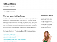 Screenshot des Blogs Was tun gegen fettige Haare