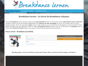 Screenshot des Blogs Breakdance lernen