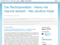 Screenshot des Blogs Die Rechtsanwaeldin