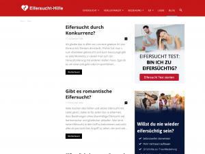 Screenshot des Blogs Eifersucht Hilfe
