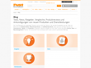 Screenshot des Blogs Fust Blog, News & Tests