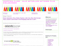 Screenshot des Blogs Aktuelle Aktionen der Shopping-Clubs