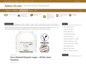 Screenshot des Blogs Kokosoel.com – Verwendung & Rezepte