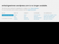 Screenshot des Blogs einfach gewinnen – Die Gewinnspielseite