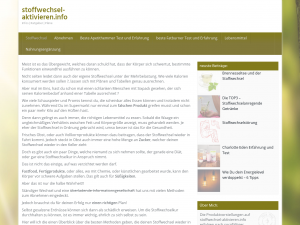 Screenshot des Blogs Stoffwechsel aktivieren