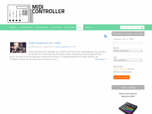 Screenshot des Blogs midi-controller.org | Der Ratgeber für dein Homestudio