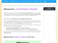 Screenshot des Blogs Nähmaschinen Wegweiser – Der Ratgeber