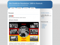 Screenshot des Blogs Die friedliche Revolution 1989 in Rostock | Pinnwand