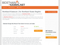 Screenshot des Blogs Ratgeberportal Bioethanol Kamin