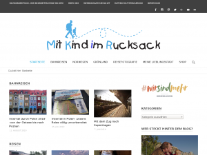 Screenshot des Blogs MitKindimRucksack