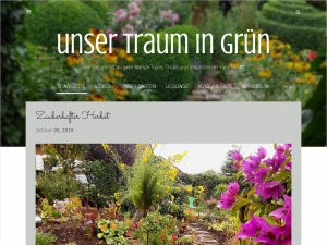 Screenshot des Blogs Unser Traum in grün