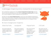 Screenshot des Blogs Allnetfuchs.de – Das Allnet Flat Vergleichsportal