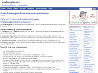 Screenshot des Blogs Inhaltsangabe.info – Infos zum Thema Inhaltsangabe und Hausaufgaben