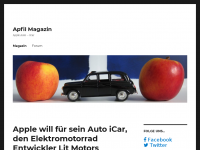 Screenshot des Blogs Apfil: Apple Auto – iCar