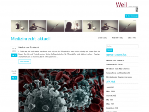 Screenshot des Blogs Medizinrecht Aktuell
