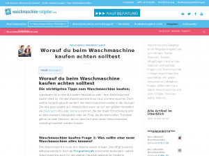 Screenshot des Blogs Waschmaschine Ratgeber