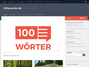 Screenshot des Blogs 100woerter.de
