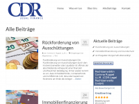 Screenshot des Blogs Geld leihen und anlegen: Rechtstipps vom Anwalt