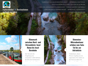 Screenshot des Blogs ExploreGlobal – Destinationen weltweit im Fokus