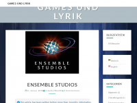 Screenshot des Blogs Games und Lyrik