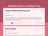 Screenshot des Blogs Abnehmen mit 1000 kcal pro Tag