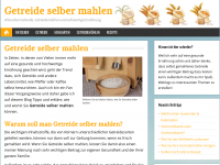 Screenshot des Blogs Getreide selber mahlen