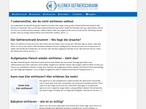 Screenshot des Blogs Gefriergeräte Info-Portal