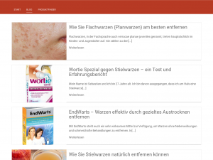 Screenshot des Blogs Warzen-Hilfe – schnell und effizient