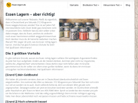 Screenshot des Blogs Essen richtig lagern