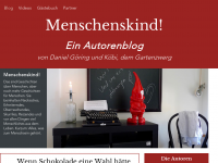 Screenshot des Blogs Menschenskind! Autorenblog von Daniel Göring und Köbi, dem Gartenzwerg