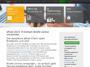 Screenshot des Blogs easyNova E-POST